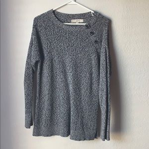 LOFT Speckled Black and White Sweater Size Small